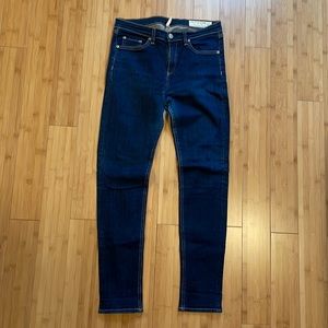 rag & bone high rise skinny jeans heritage wash size 30, gently worn